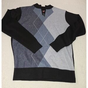 Marc Enzo Italia Men's Argyle Quarter‑Zip Sweater – Size L